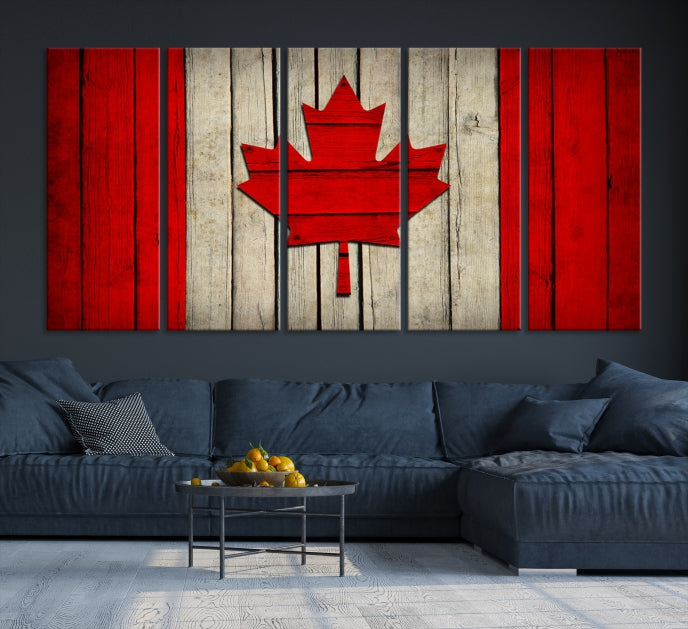 Flag of Canada Giclee Canvas Canadian Flag Maple Leaf Large Wall Art Print