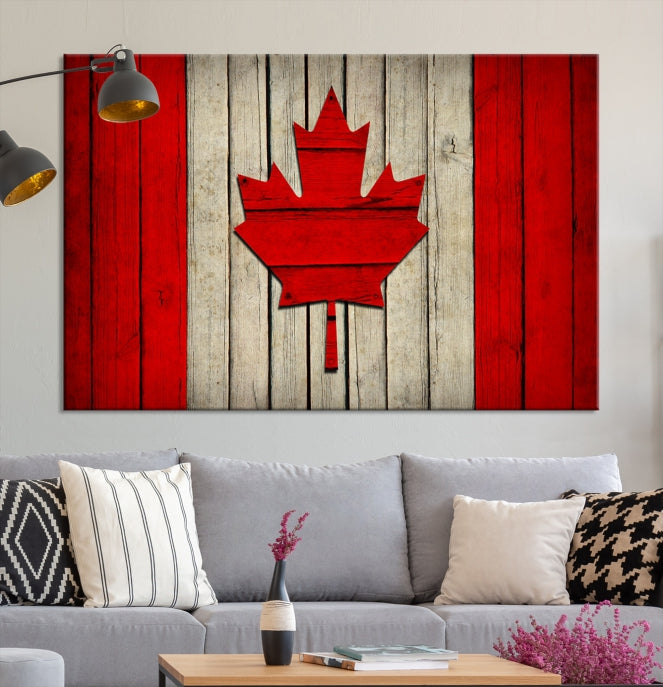 Flag of Canada Giclee Canvas Canadian Flag Maple Leaf Large Wall Art Print