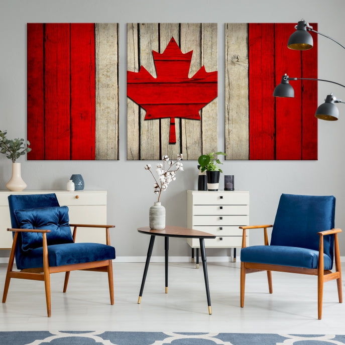 Flag of Canada Giclee Canvas Canadian Flag Maple Leaf Large Wall Art Print