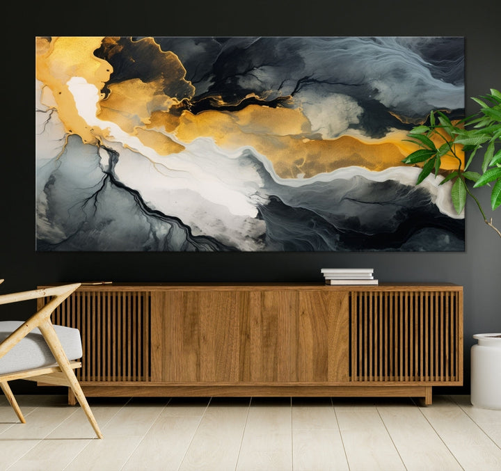 Fluid Abstract Clouds Large Canvas Print Wall Art, Marble Set of , Contemporary Painting, Artwork for Living Room Decor