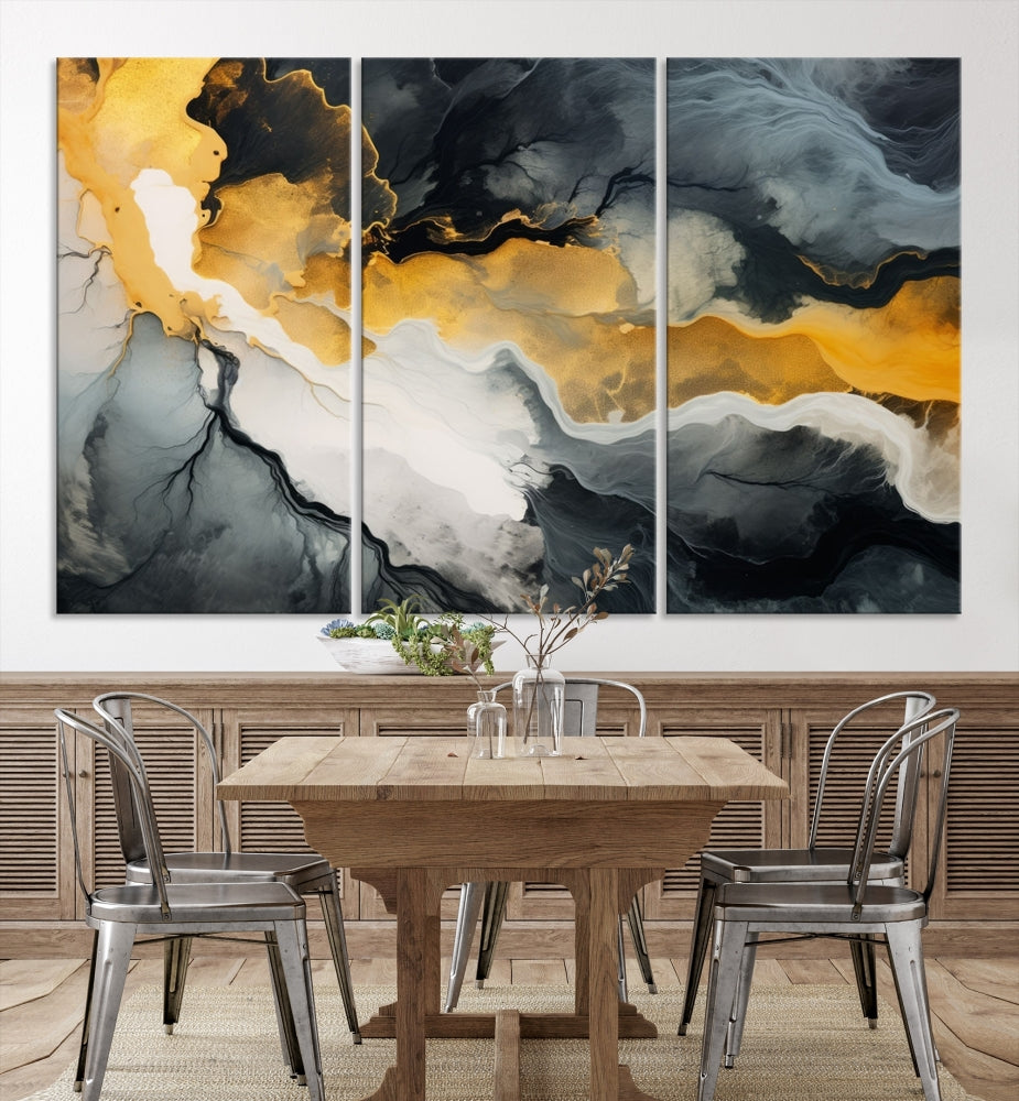 Fluid Abstract Clouds Large Canvas Print Wall Art, Marble Set of , Contemporary Painting, Artwork for Living Room Decor