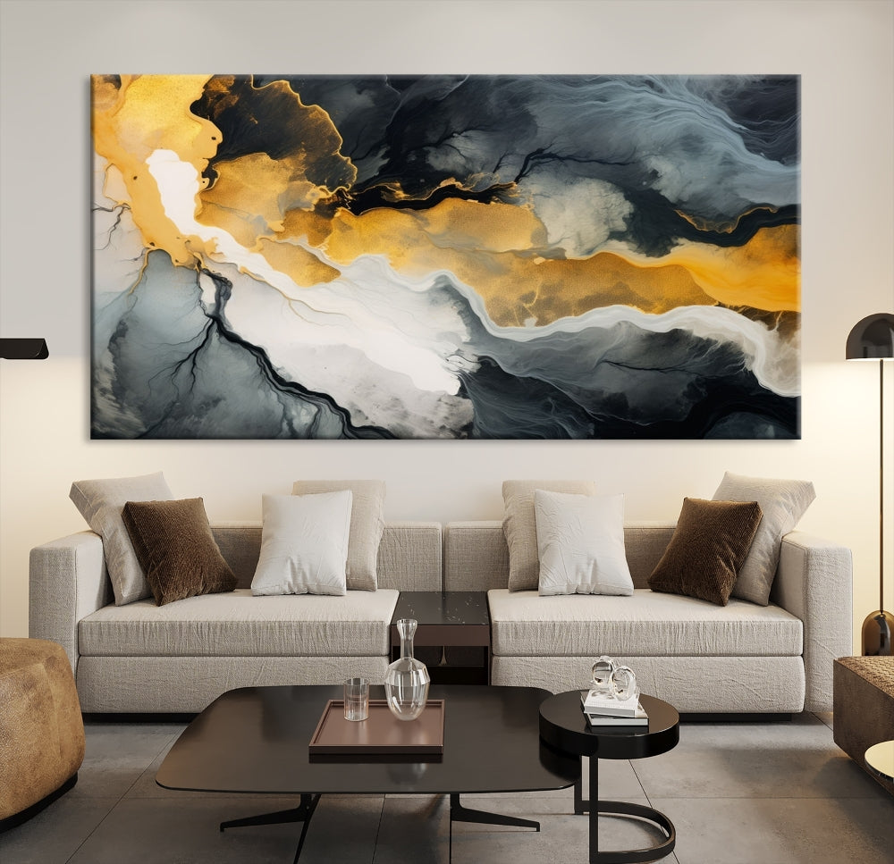 Fluid Abstract Clouds Large Canvas Print Wall Art, Marble Set of , Contemporary Painting, Artwork for Living Room Decor