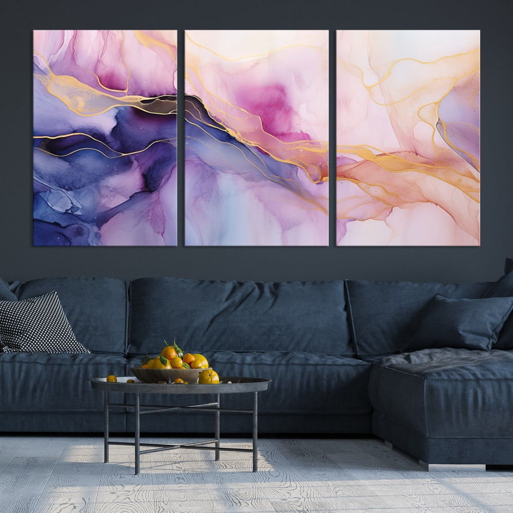 Fluid Abstract Painting, Panel Art Print, Canvas Wall Art, Modern Wall Decoration, Large Framed Abstract Print Set