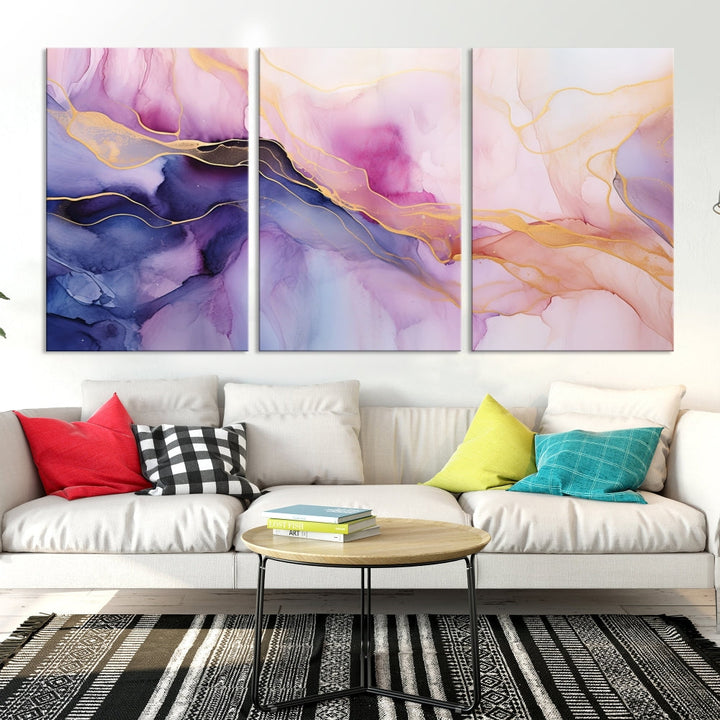 Fluid Abstract Painting, Panel Art Print, Canvas Wall Art, Modern Wall Decoration, Large Framed Abstract Print Set