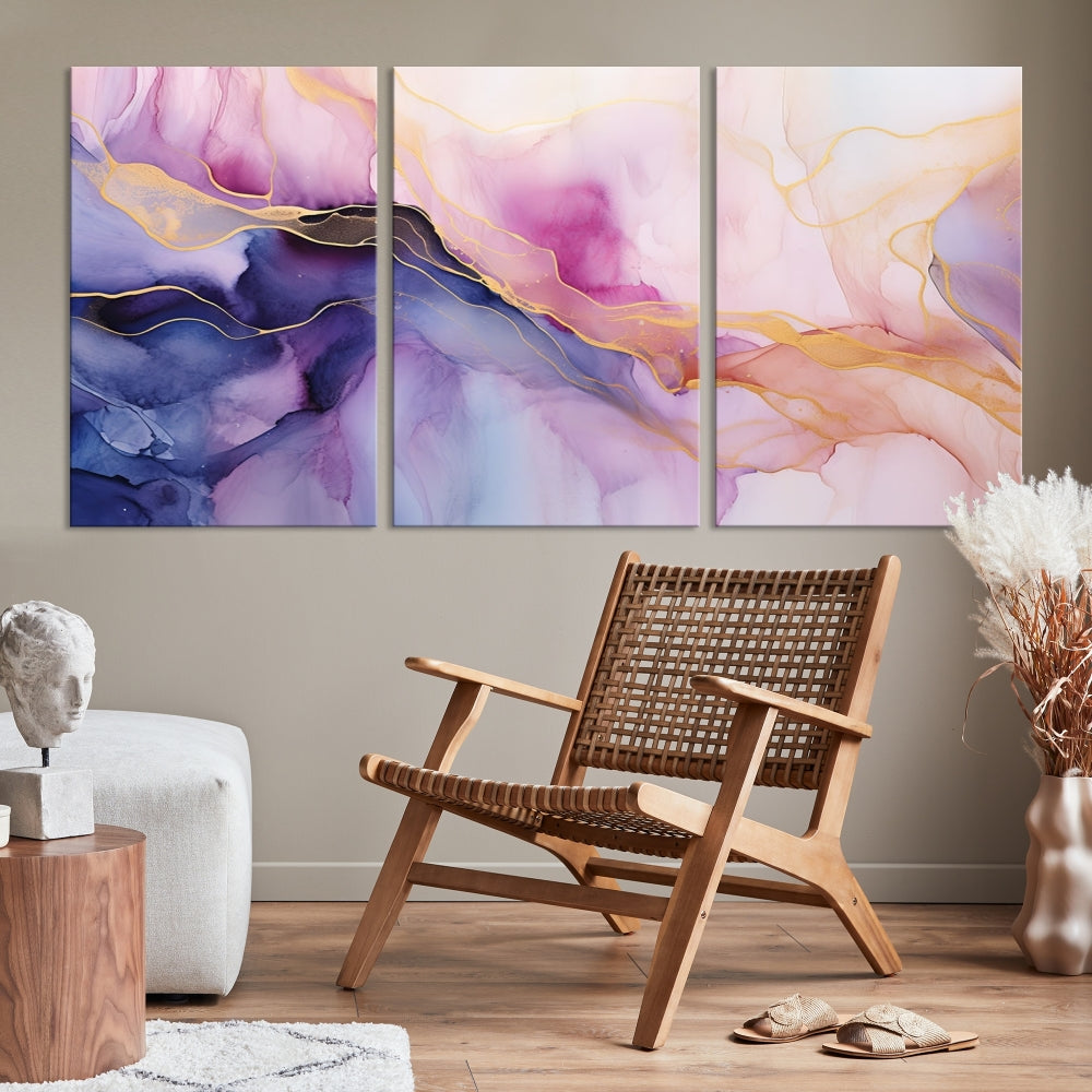 Fluid Abstract Painting, Panel Art Print, Canvas Wall Art, Modern Wall Decoration, Large Framed Abstract Print Set