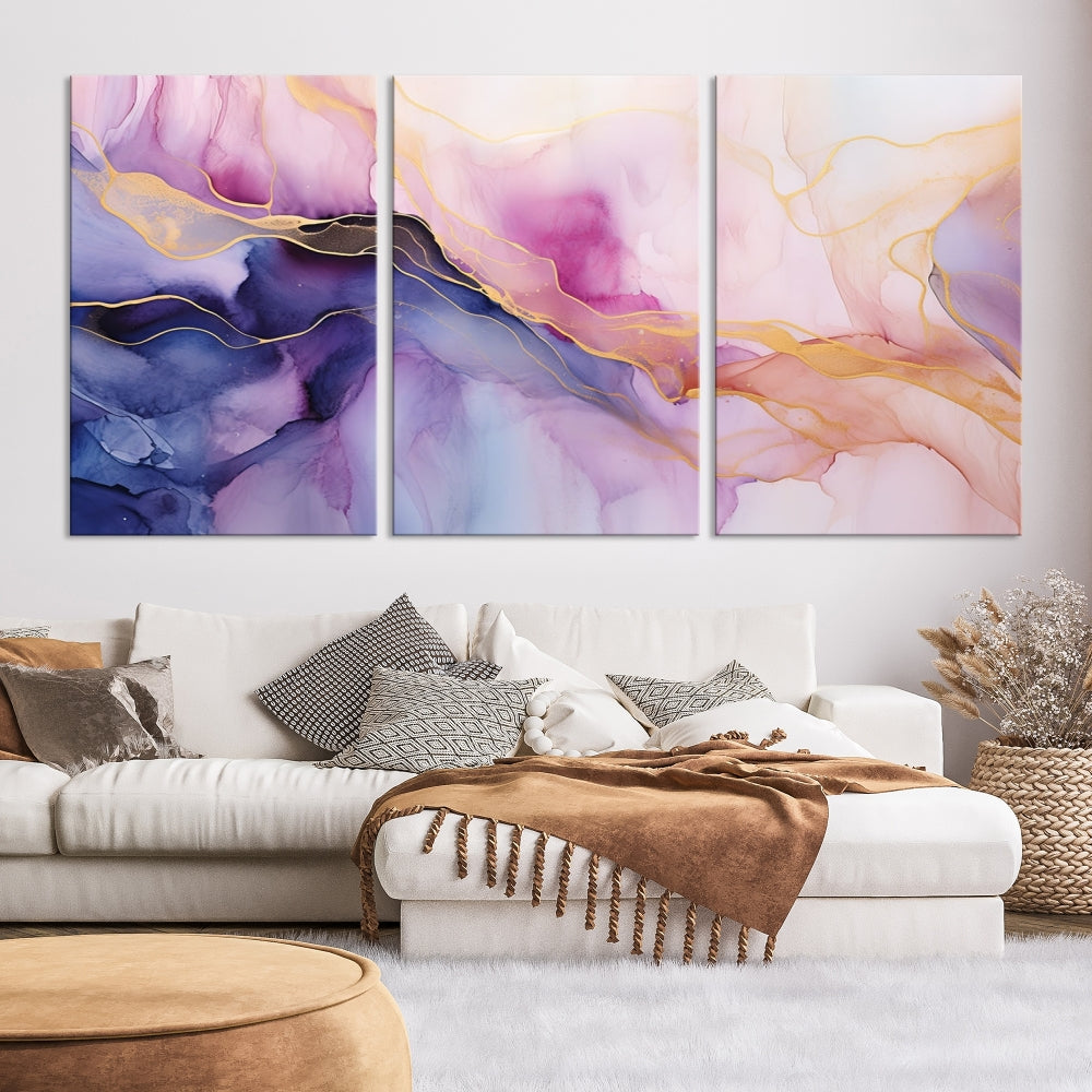 Fluid Abstract Painting, Panel Art Print, Canvas Wall Art, Modern Wall Decoration, Large Framed Abstract Print Set