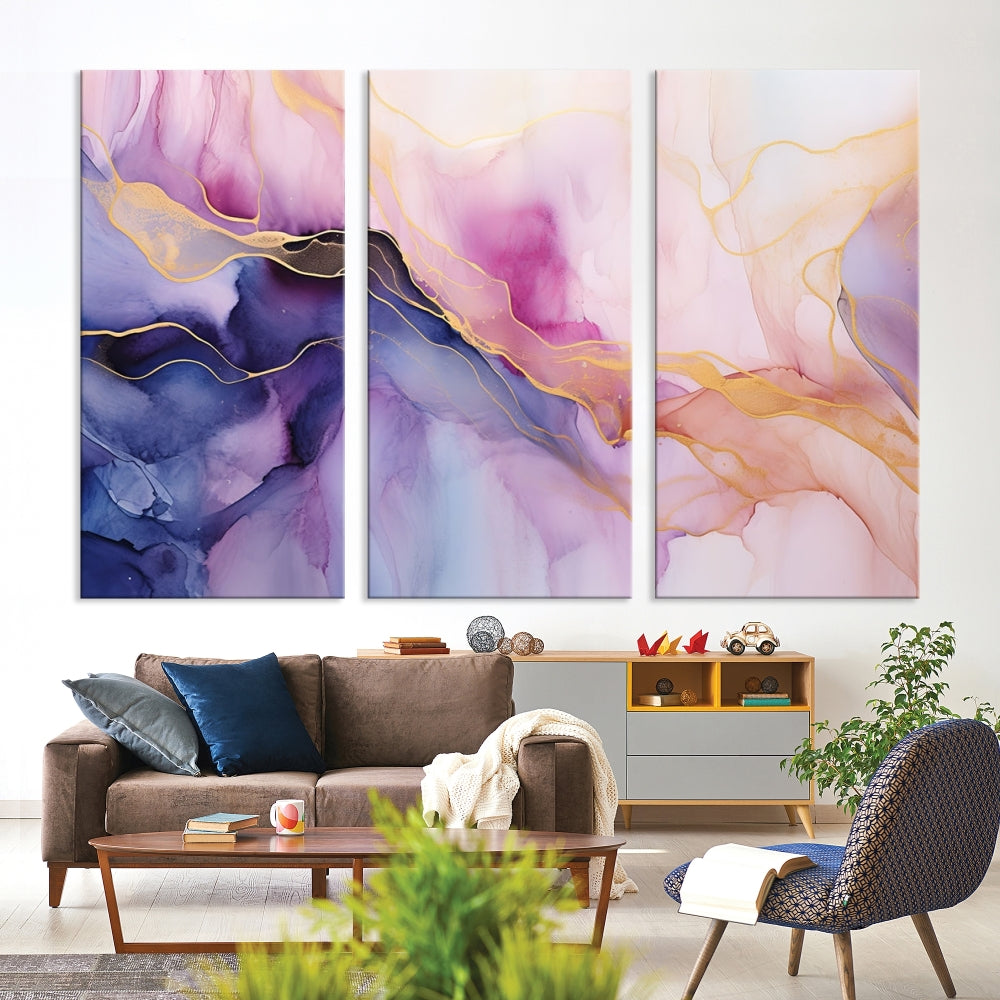 Fluid Abstract Painting, Panel Art Print, Canvas Wall Art, Modern Wall Decoration, Large Framed Abstract Print Set