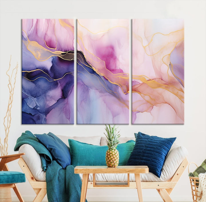 Fluid Abstract Painting, Panel Art Print, Canvas Wall Art, Modern Wall Decoration, Large Framed Abstract Print Set