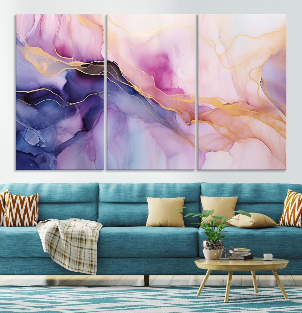 Fluid Abstract Painting, Panel Art Print, Canvas Wall Art, Modern Wall Decoration, Large Framed Abstract Print Set