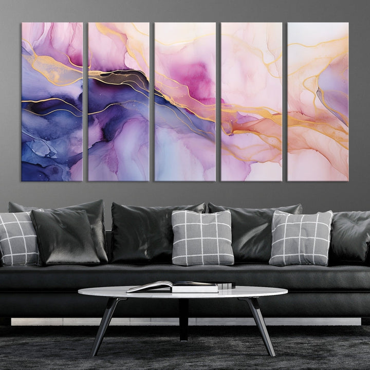 Fluid Abstract Painting, Panel Art Print, Canvas Wall Art, Modern Wall Decoration, Large Framed Abstract Print Set