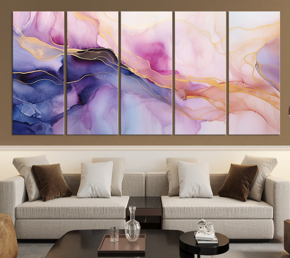 Fluid Abstract Painting, Panel Art Print, Canvas Wall Art, Modern Wall Decoration, Large Framed Abstract Print Set