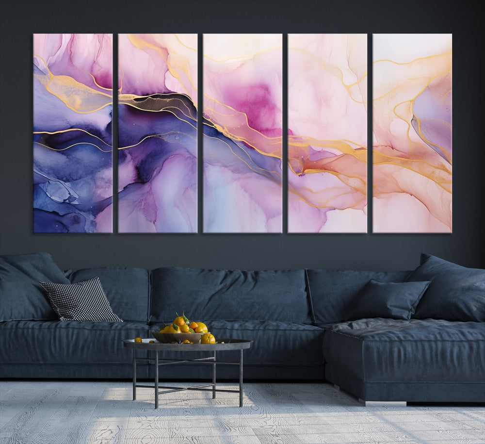 Fluid Abstract Painting, Panel Art Print, Canvas Wall Art, Modern Wall Decoration, Large Framed Abstract Print Set