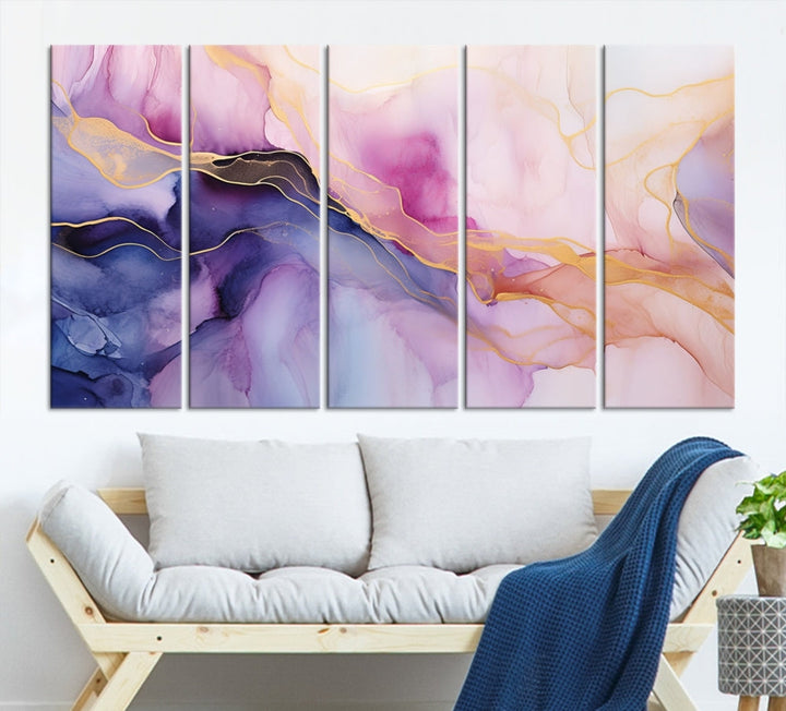 Fluid Abstract Painting, Panel Art Print, Canvas Wall Art, Modern Wall Decoration, Large Framed Abstract Print Set