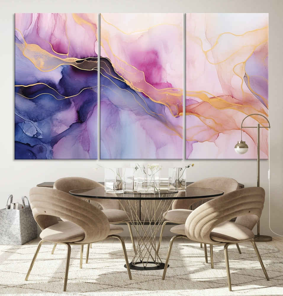 Fluid Abstract Painting, Panel Art Print, Canvas Wall Art, Modern Wall Decoration, Large Framed Abstract Print Set