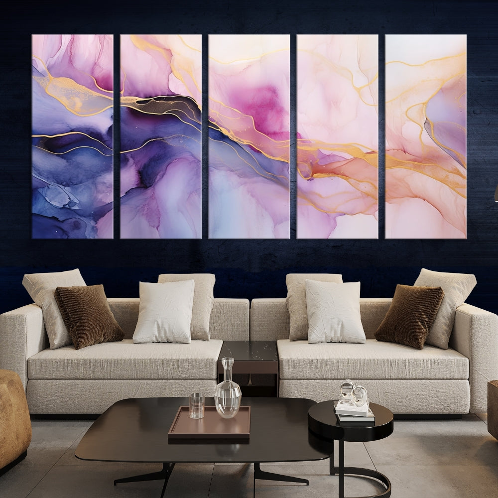 Fluid Abstract Painting, Panel Art Print, Canvas Wall Art, Modern Wall Decoration, Large Framed Abstract Print Set