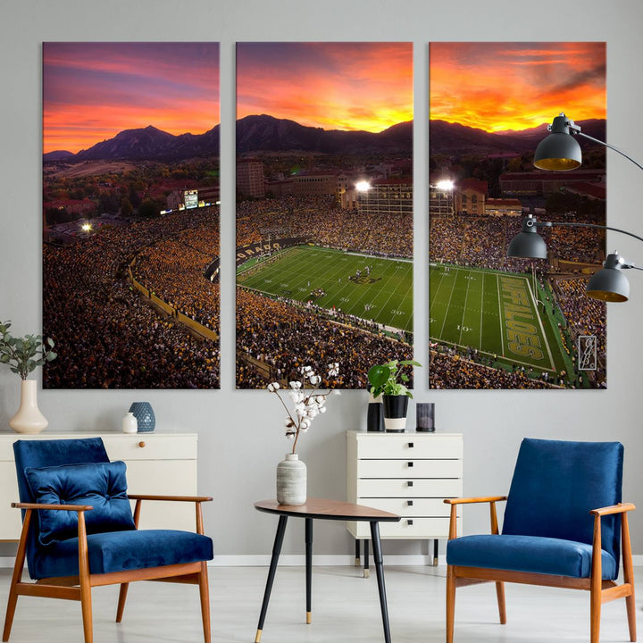 Folsom Field University of Colorado Football Stadium Wall Art Canvas Print