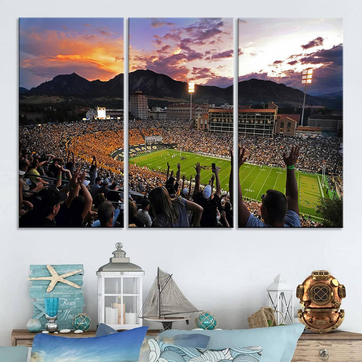 Folsom Field University of Colorado Football Stadium Wall Art Canvas Print