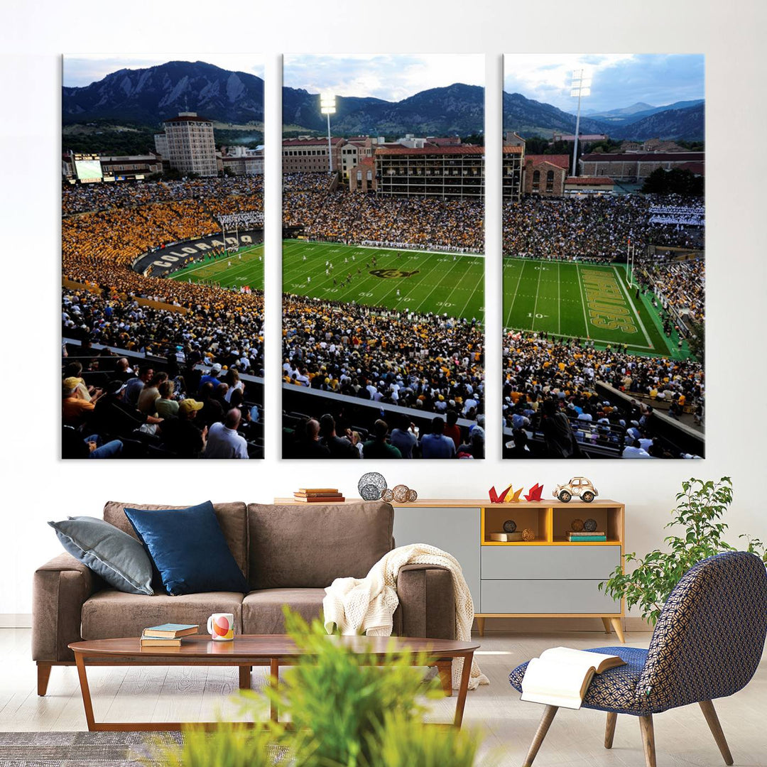 Folsom Field University of Colorado Football Stadium Wall Art Canvas Print