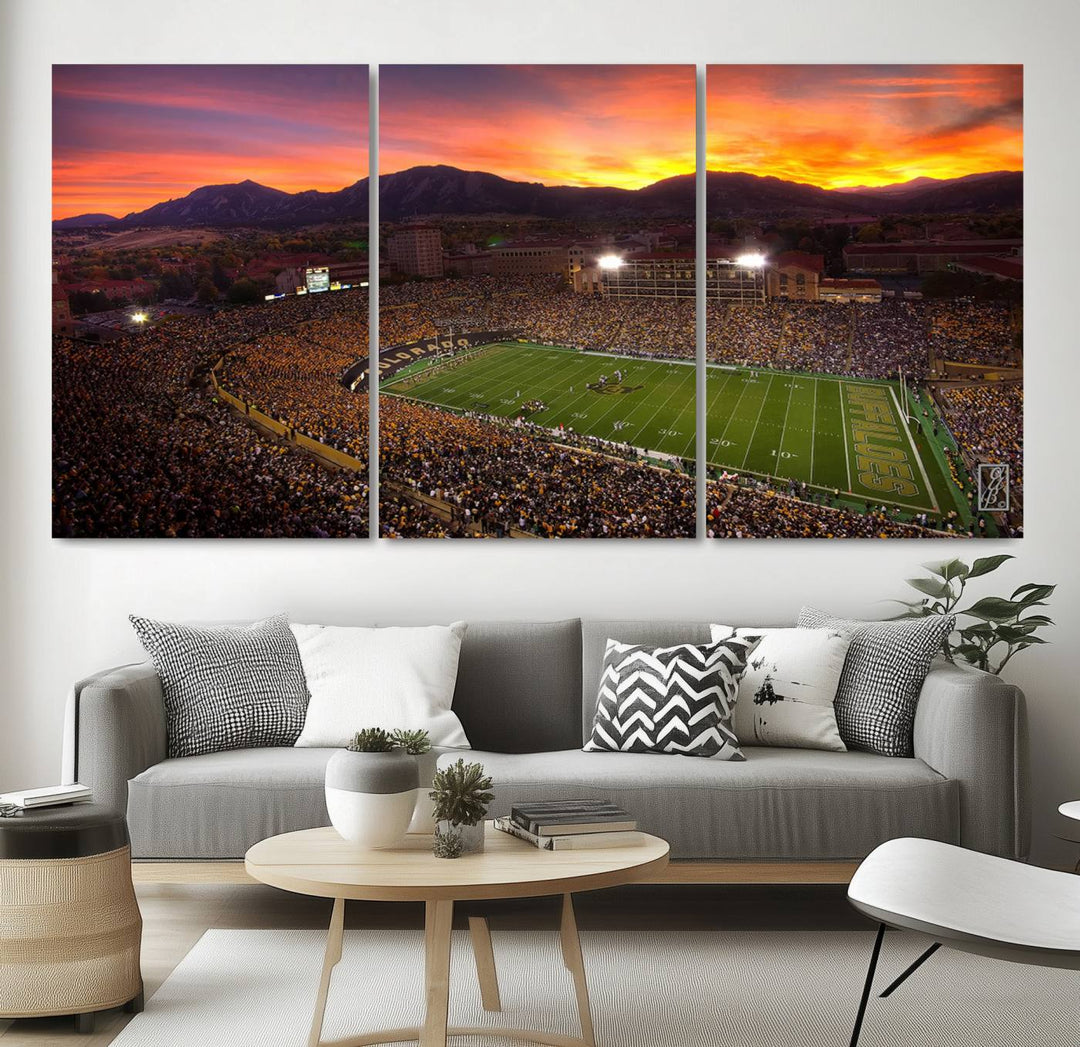 Folsom Field University of Colorado Football Stadium Wall Art Canvas Print