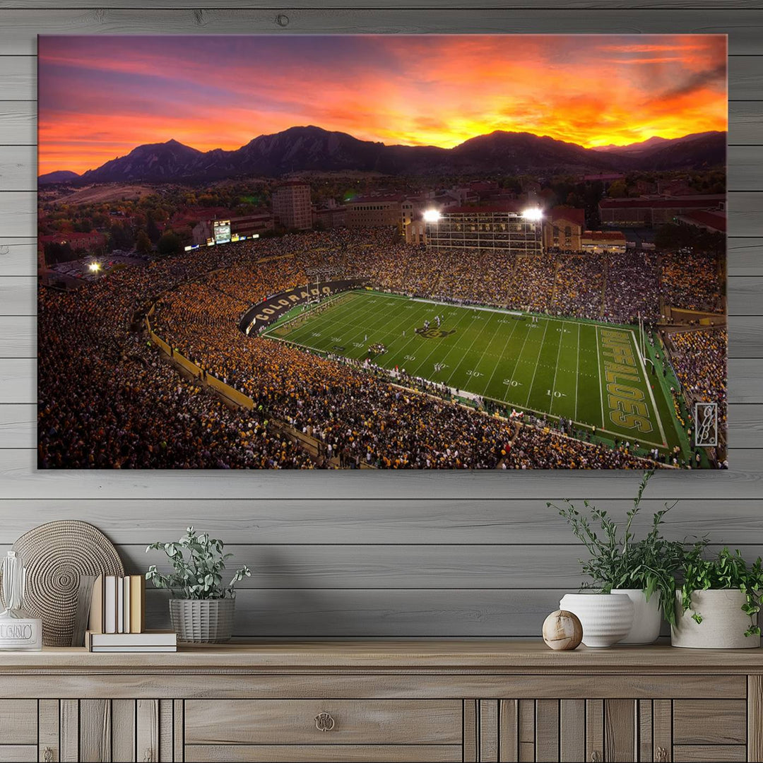 Folsom Field University of Colorado Football Stadium Wall Art Canvas Print