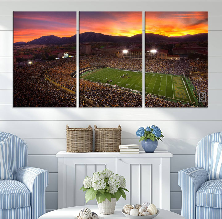 Folsom Field University of Colorado Football Stadium Wall Art Canvas Print