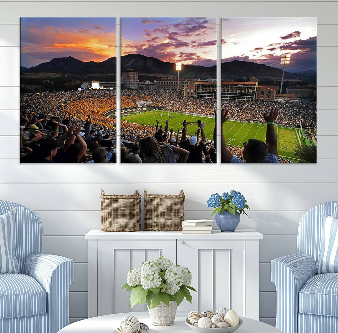 Folsom Field University of Colorado Football Stadium Wall Art Canvas Print