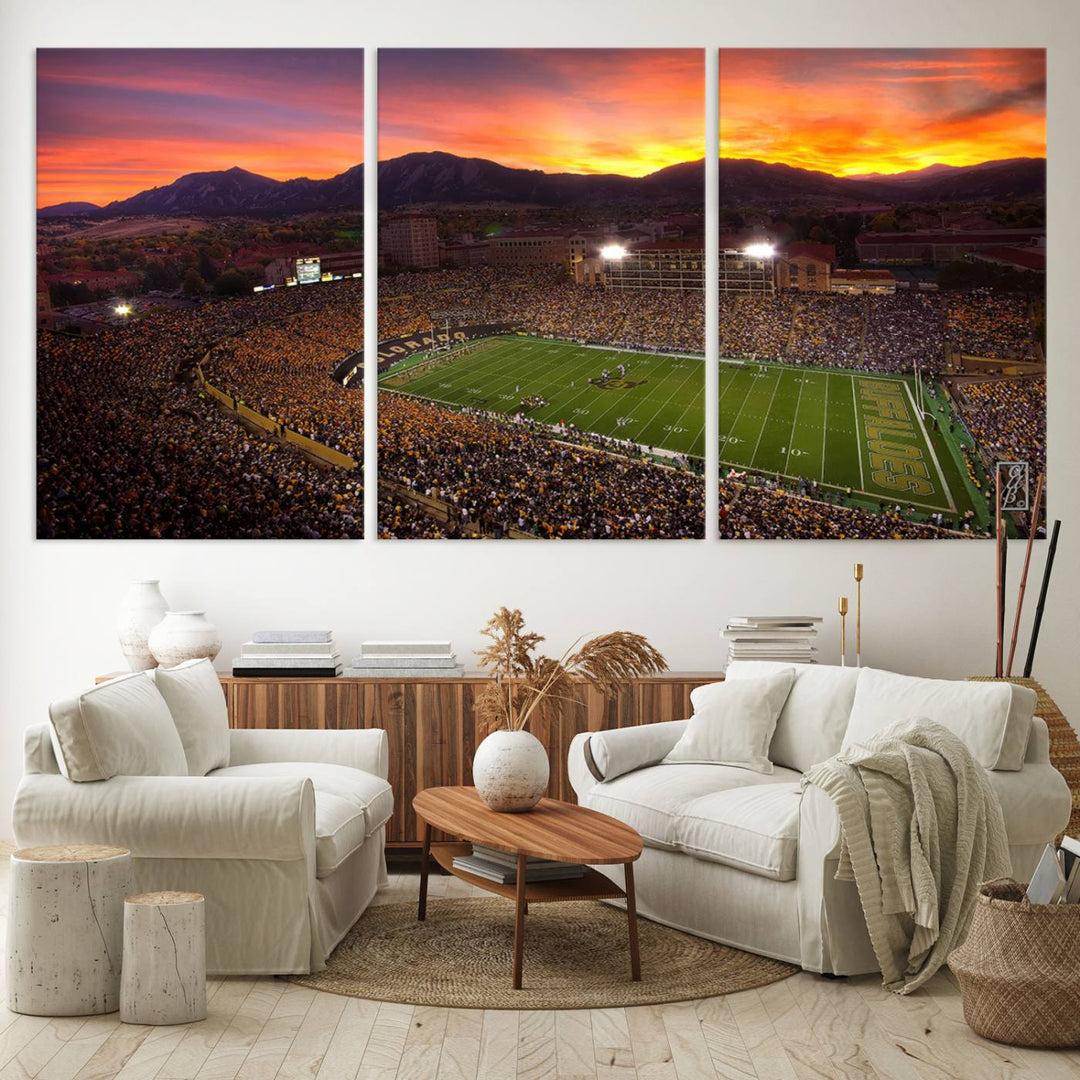 Folsom Field University of Colorado Football Stadium Wall Art Canvas Print