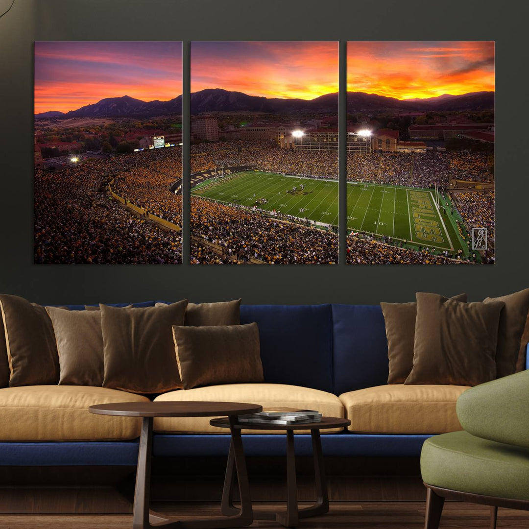 Folsom Field University of Colorado Football Stadium Wall Art Canvas Print