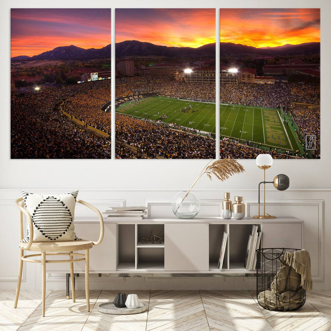 Folsom Field University of Colorado Football Stadium Wall Art Canvas Print