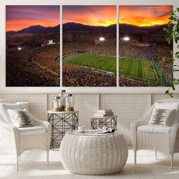 Folsom Field University of Colorado Football Stadium Wall Art Canvas Print