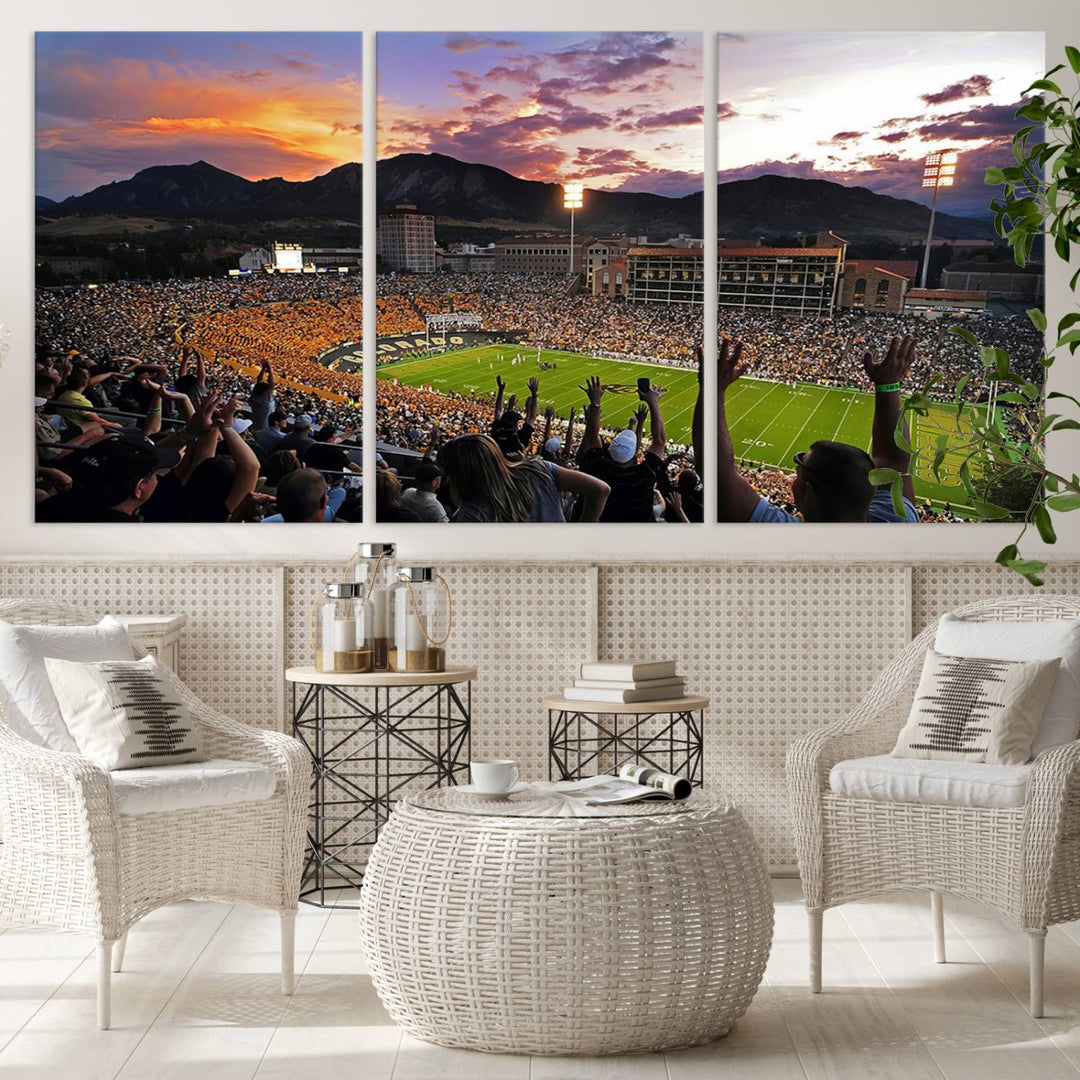 Folsom Field University of Colorado Football Stadium Wall Art Canvas Print