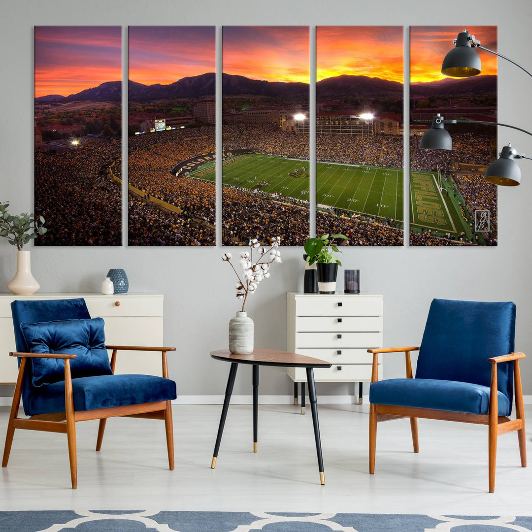 Folsom Field University of Colorado Football Stadium Wall Art Canvas Print