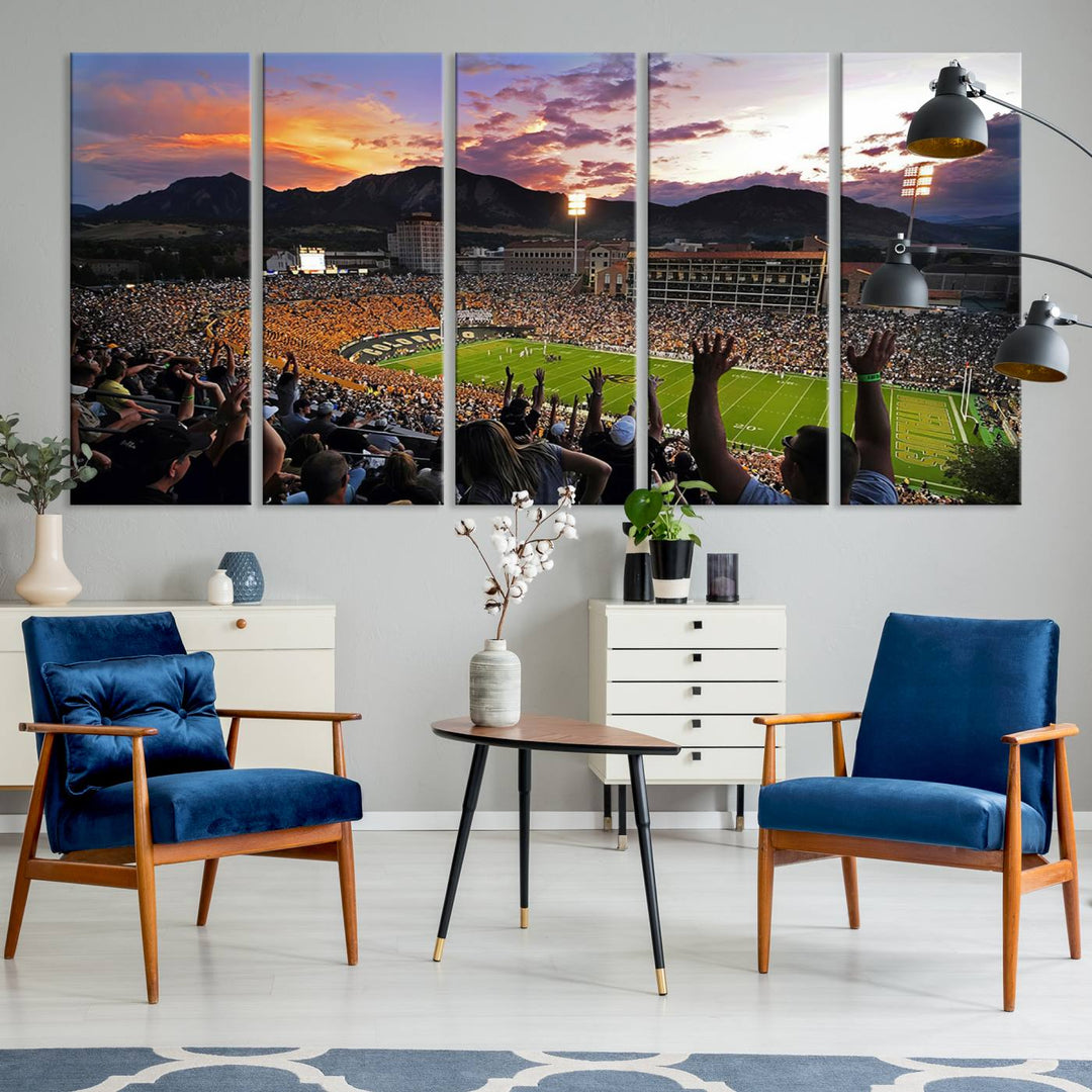 Folsom Field University of Colorado Football Stadium Wall Art Canvas Print