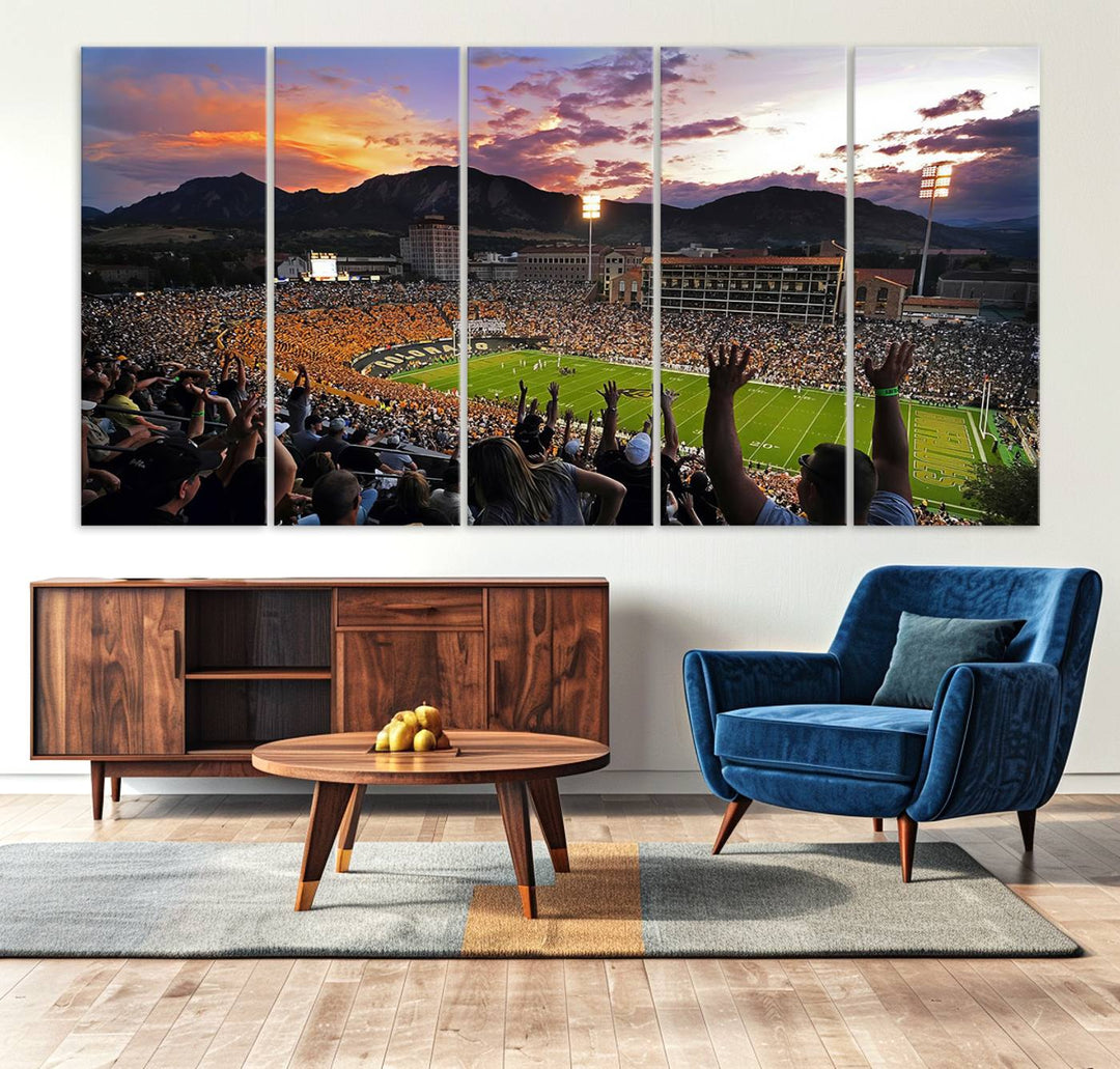 Folsom Field University of Colorado Football Stadium Wall Art Canvas Print