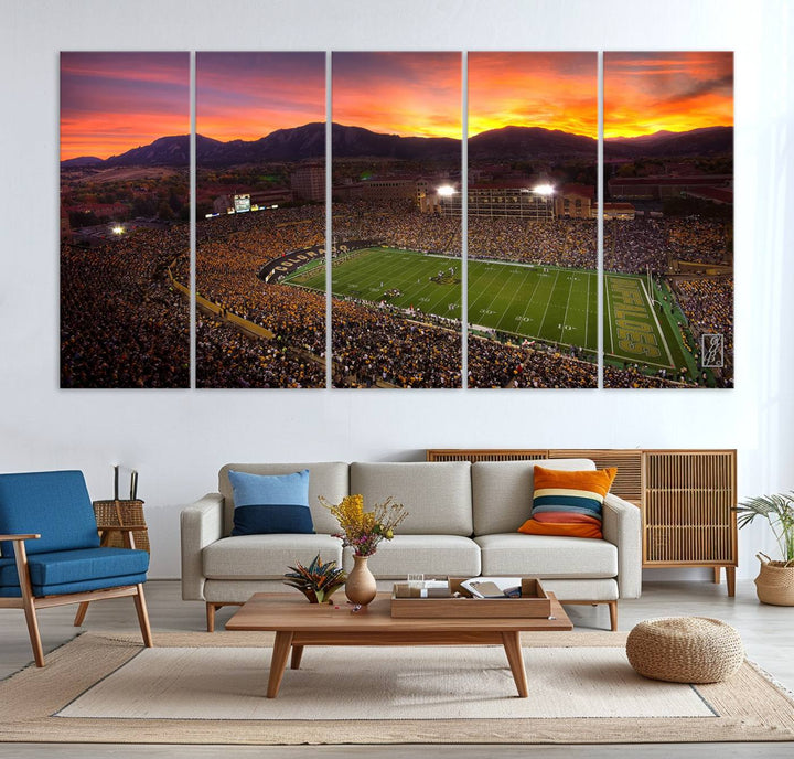 Folsom Field University of Colorado Football Stadium Wall Art Canvas Print