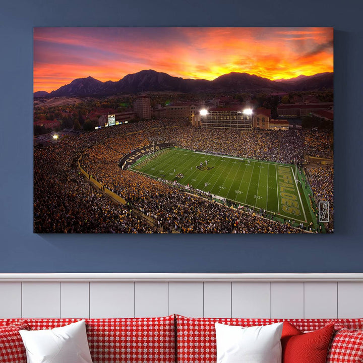 Folsom Field University of Colorado Football Stadium Wall Art Canvas Print