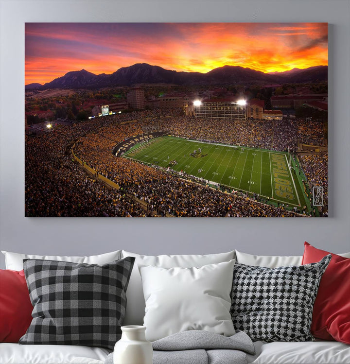 Folsom Field University of Colorado Football Stadium Wall Art Canvas Print