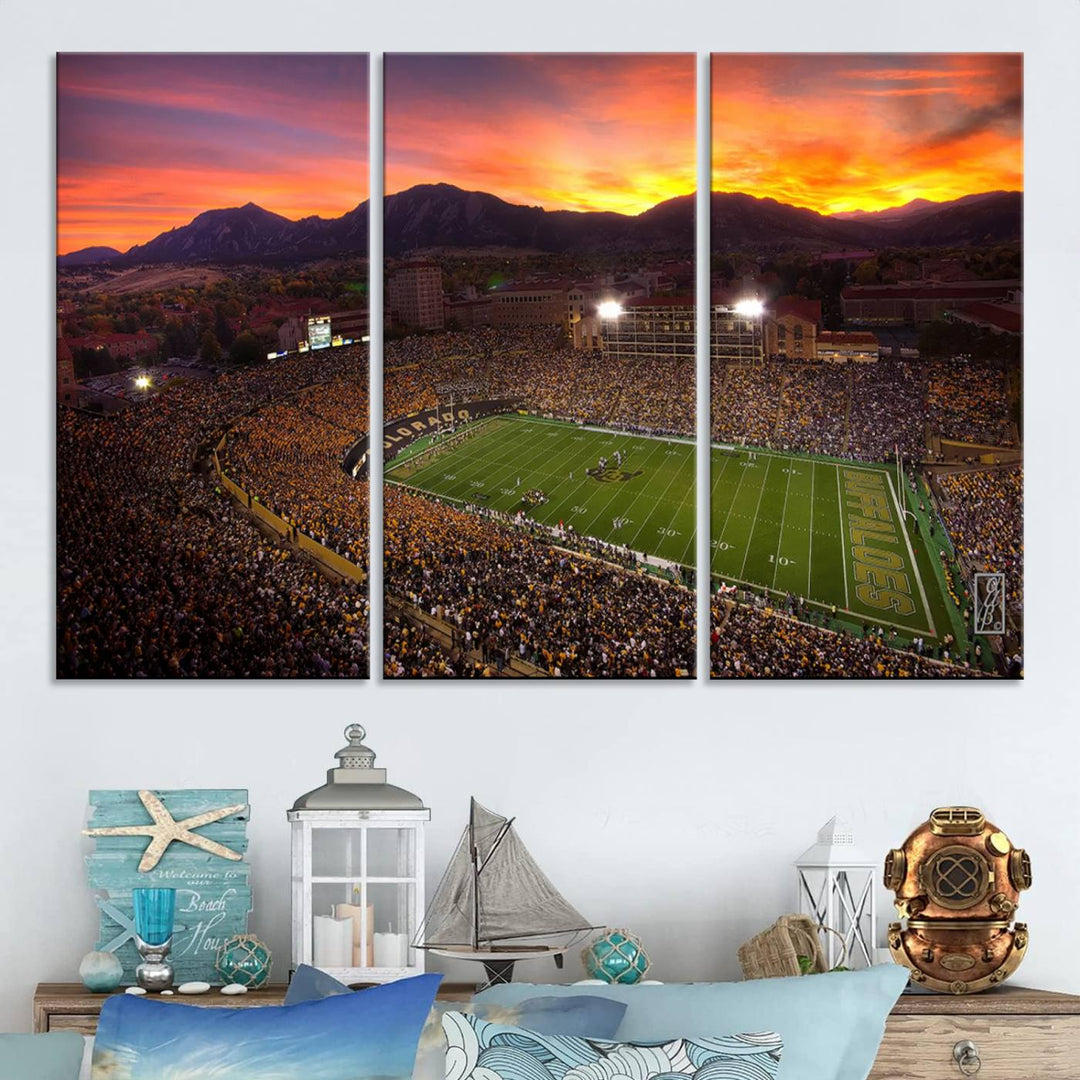 Folsom Field University of Colorado Football Stadium Wall Art Canvas Print