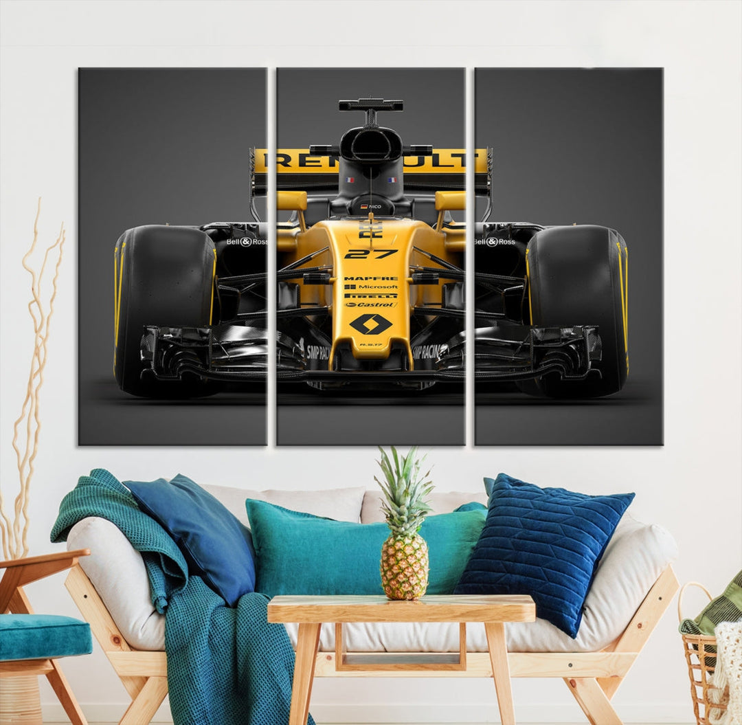 Formula Car Canvas Wall Art Print F Renault Poster Print F Racing Car Artwork