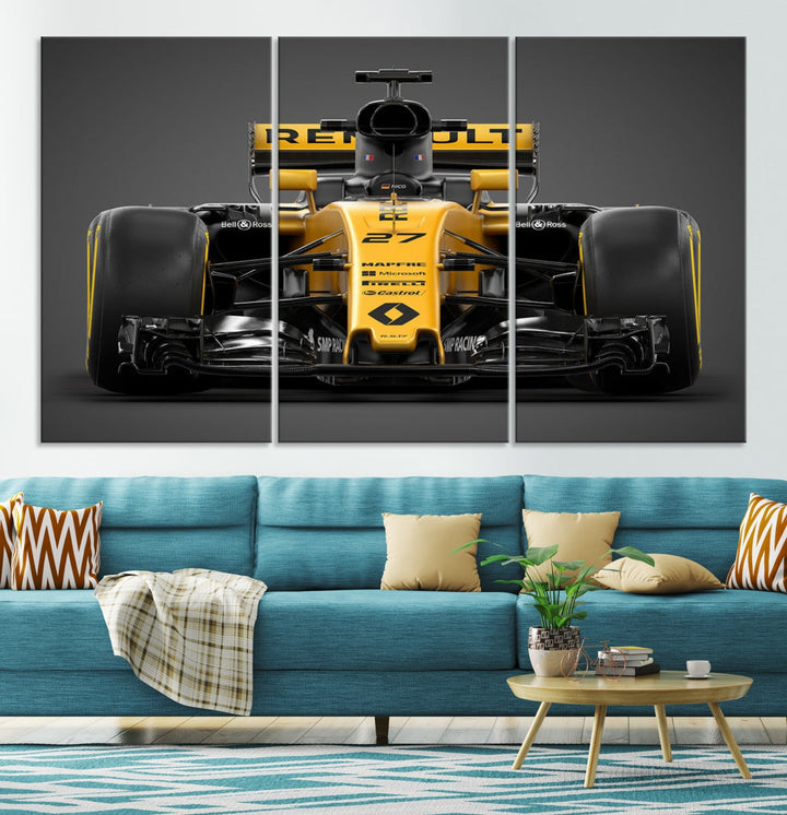 Formula Car Canvas Wall Art Print F Renault Poster Print F Racing Car Artwork