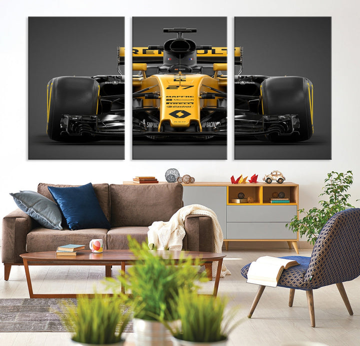 Formula Car Canvas Wall Art Print F Renault Poster Print F Racing Car Artwork