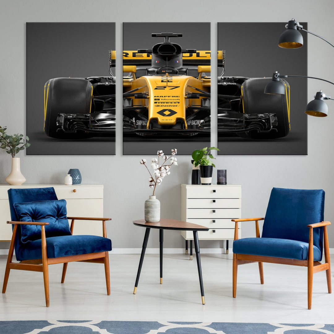 Formula Car Canvas Wall Art Print F Renault Poster Print F Racing Car Artwork