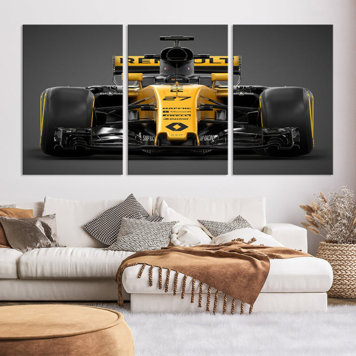 Formula Car Canvas Wall Art Print F Renault Poster Print F Racing Car Artwork