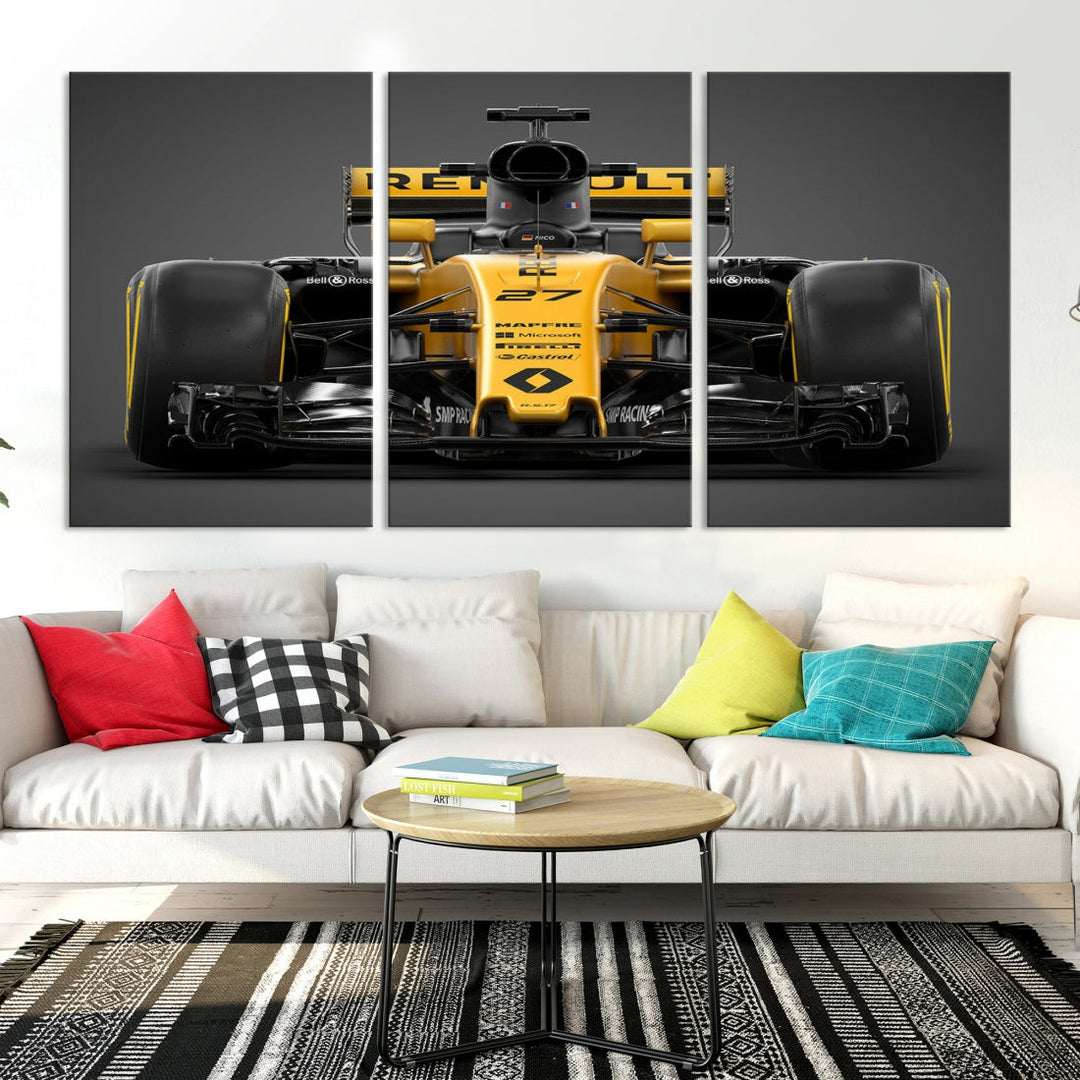 Formula Car Canvas Wall Art Print F Renault Poster Print F Racing Car Artwork