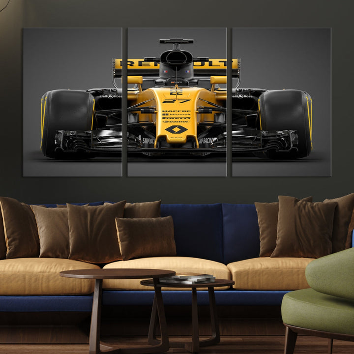 Formula Car Canvas Wall Art Print F Renault Poster Print F Racing Car Artwork