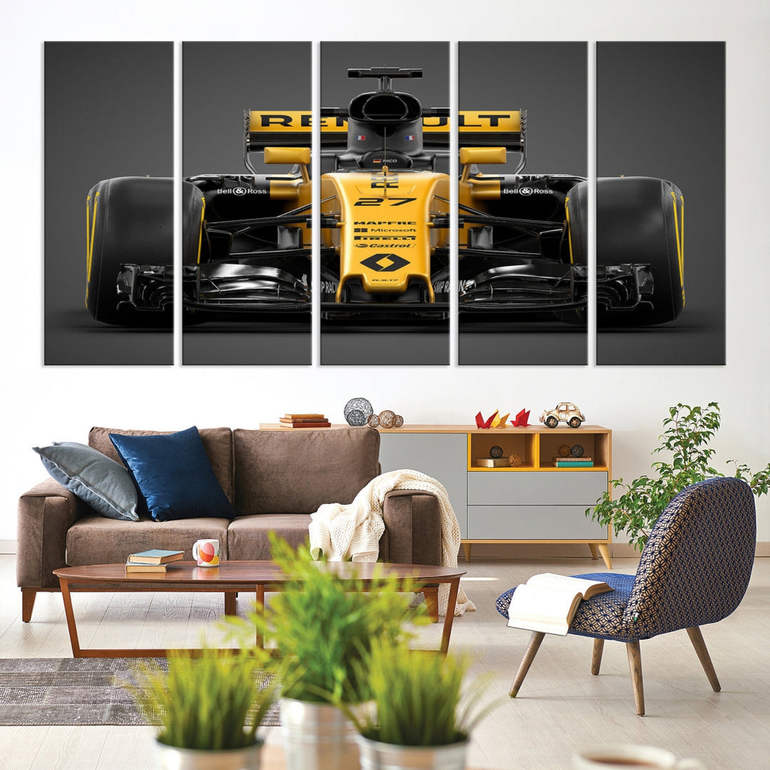 Formula Car Canvas Wall Art Print F Renault Poster Print F Racing Car Artwork