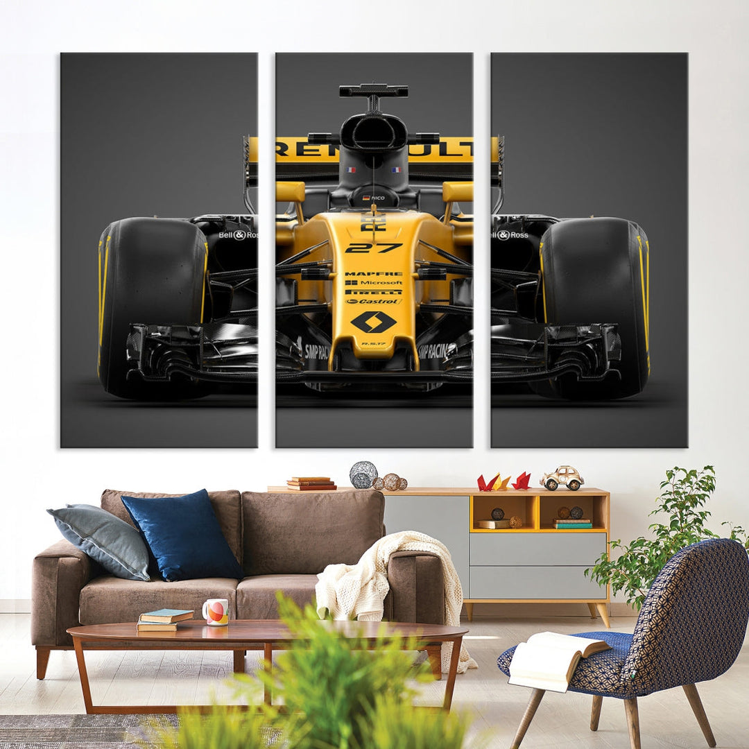 Formula Car Canvas Wall Art Print F Renault Poster Print F Racing Car Artwork