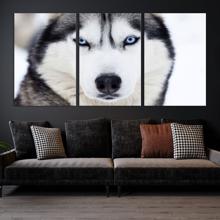 Framed Set of Wolf Print Wild Animal Canvas Wall Art Wildlife on Original Canvas