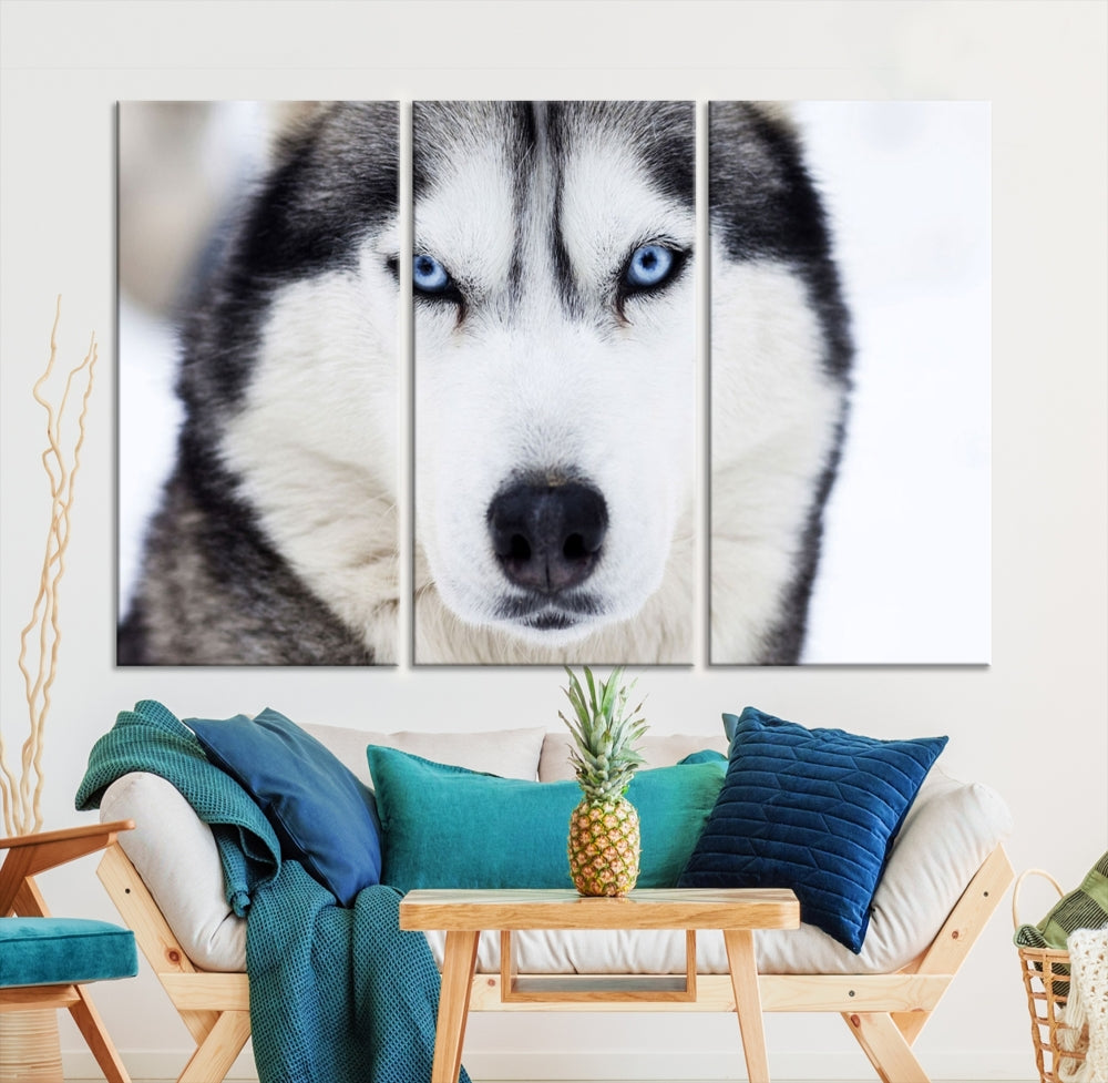 Framed Set of Wolf Print Wild Animal Canvas Wall Art Wildlife on Original Canvas