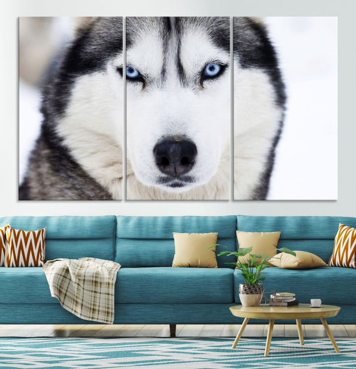 Framed Set of Wolf Print Wild Animal Canvas Wall Art Wildlife on Original Canvas